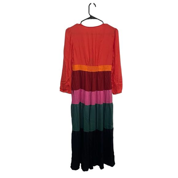 Marine Layer Maeve Colorblock Maxi Dress Multicolor TENCEL Pockets - Size XS - Picture 11 of 14